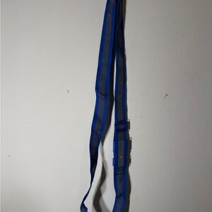 Blue and Gray Striped Belt